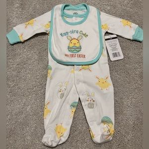 🐣NWT🐣 My First Easter Newborn Footie and Bib